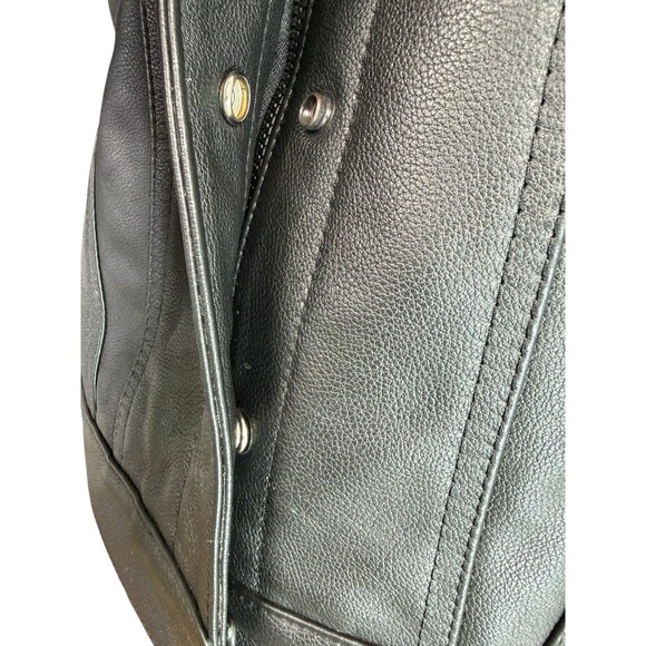 Espinoza's Black Leather Women's Custom Club Vest Zipper Chest Pockets $450  XL - Picture 9 of 11